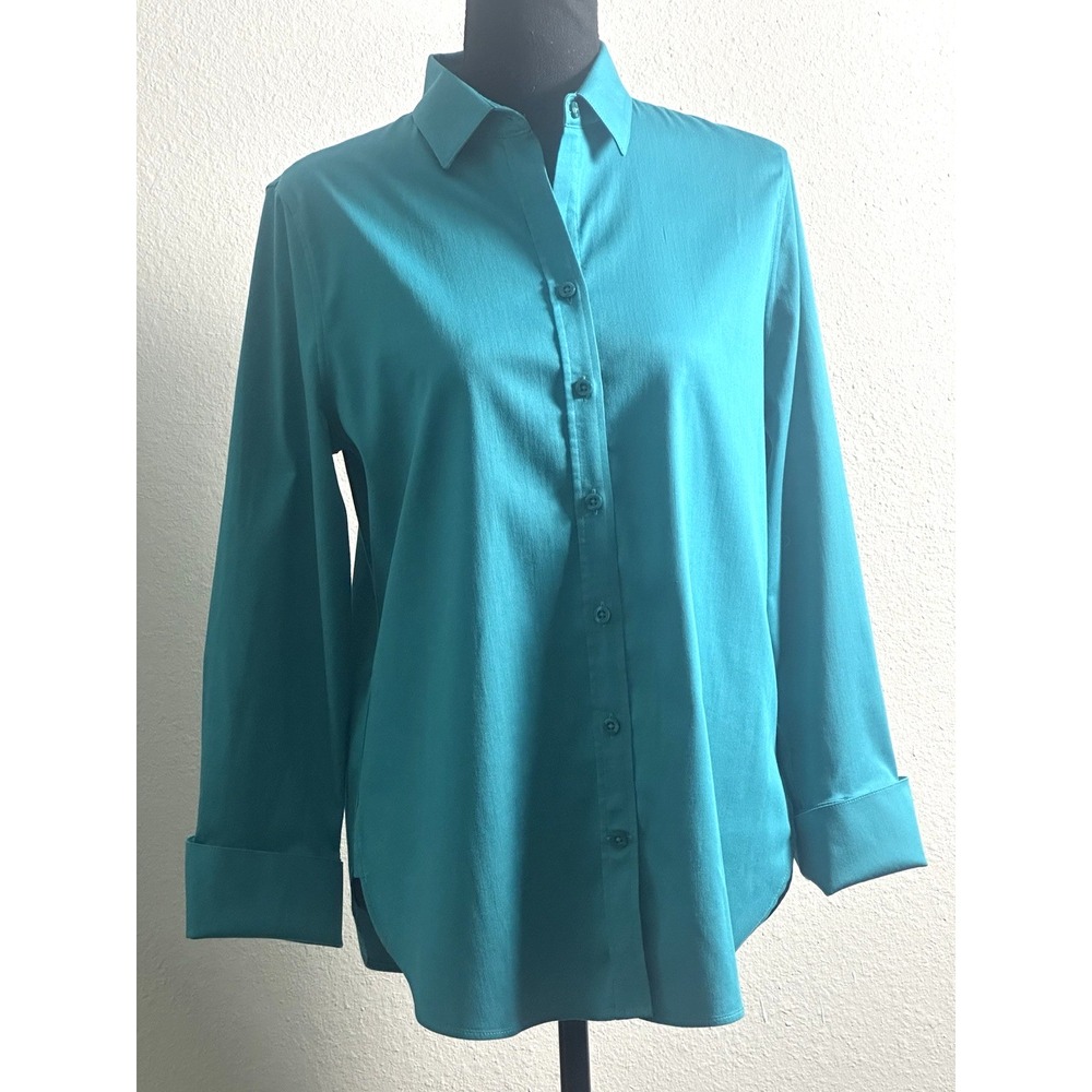 Chico Women's Teal Longsleeve Button Down Blouse Size 0